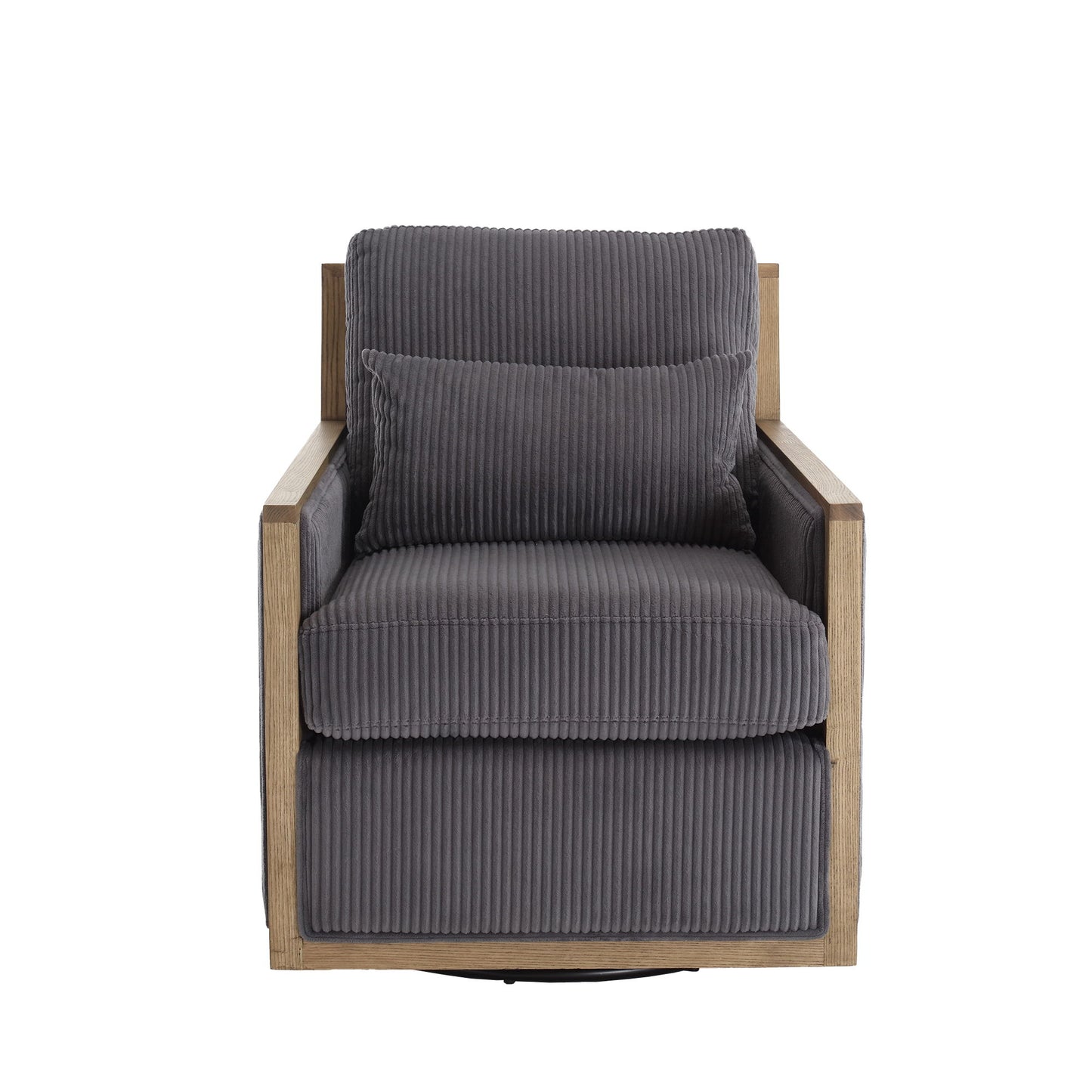 Swivel Barrel Chair, Comfy Accent Sofa Chair With 360 Degree Rotation And Hardwood Frame - Dark Gray