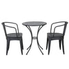 Ambrosia - 3 Piece Bistro Set With Leaf Motifs Top And Seat - Black
