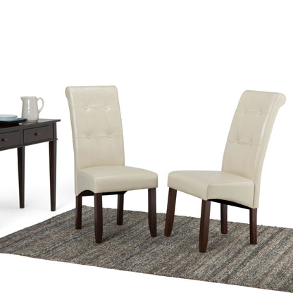 Cosmopolitan - Deluxe Tufted Parson Chair (Set of 2) - Satin Cream