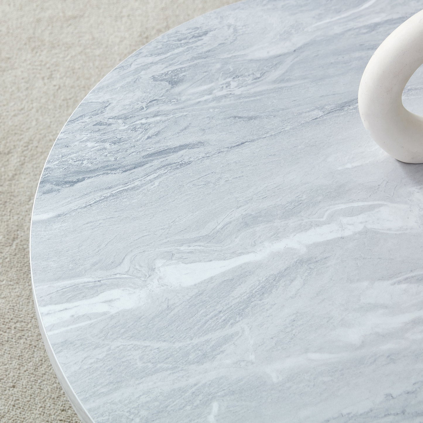 A Multi Style Decor Friendly Round Coffee Table, Featuring Modern Minimalism And Nordic Flair - White
