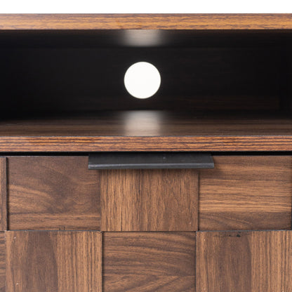 Mid Century TV Stand With 2 Drawers, Media Console Table For Tvs Up To 85'', Entertainment Center With Storage For Living Room - Dark Brown