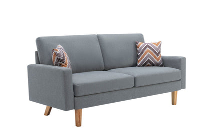 Bahamas - Sofa And 2 Chairs With 2 Throw Pillows - Gray