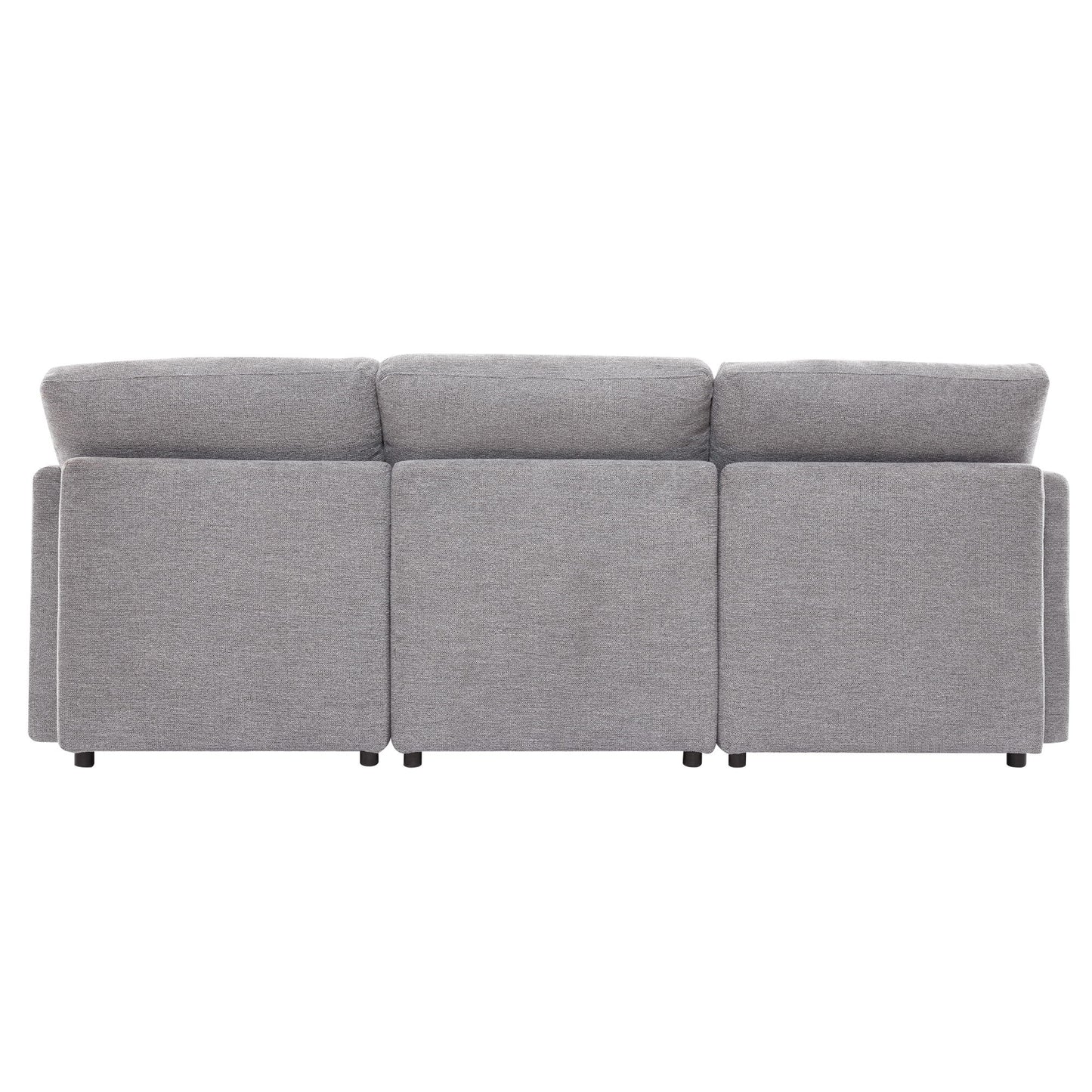 Sectional Sofa Modular Sofa U - Shaped Sofa Couch Sofa Bed L - Shaped Sofa With A Movable Ottoman And Two USB Ports For Living Room - Light Gray