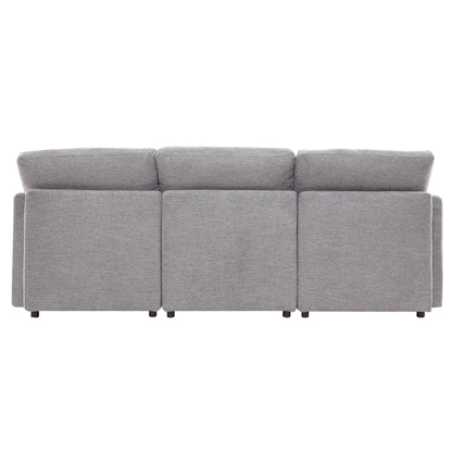 Sectional Sofa Modular Sofa U - Shaped Sofa Couch Sofa Bed L - Shaped Sofa With A Movable Ottoman And Two USB Ports For Living Room - Light Gray