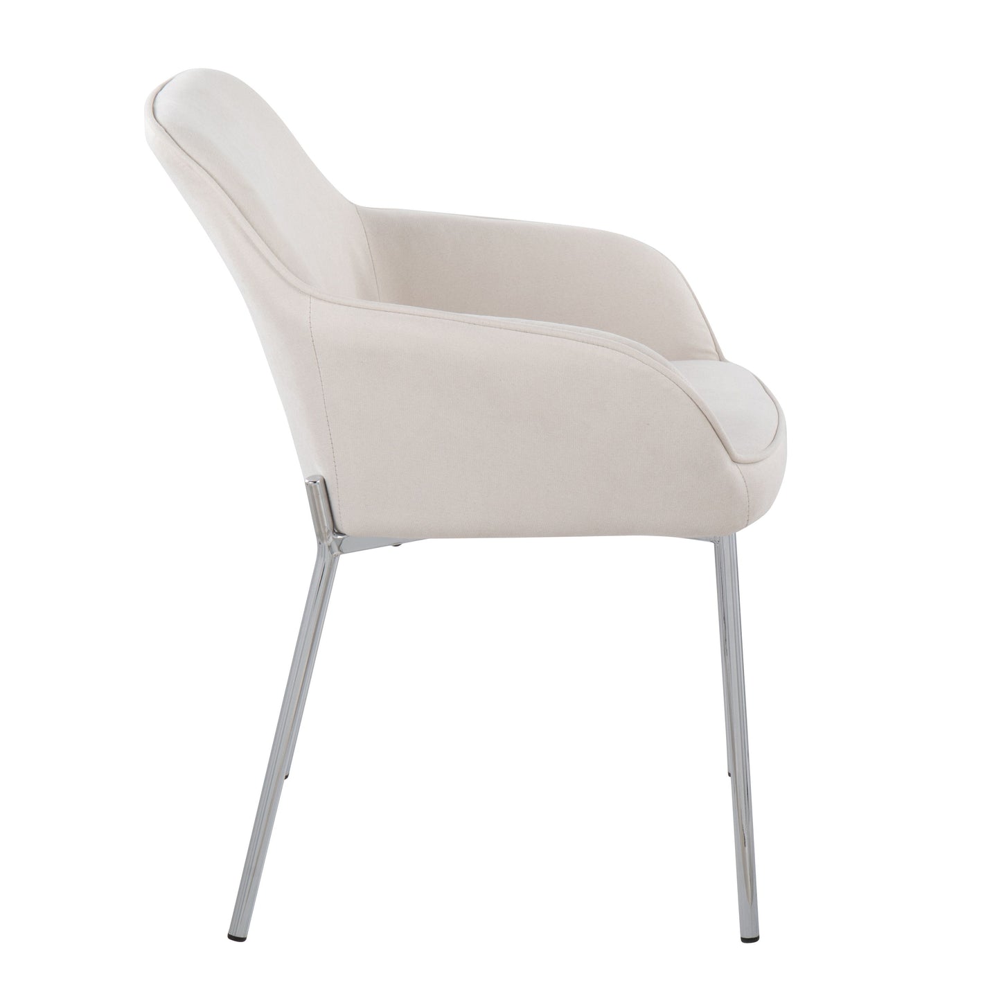 Daniella - Contemporary Dining Chair (Set of 2) - Chrome / Cream