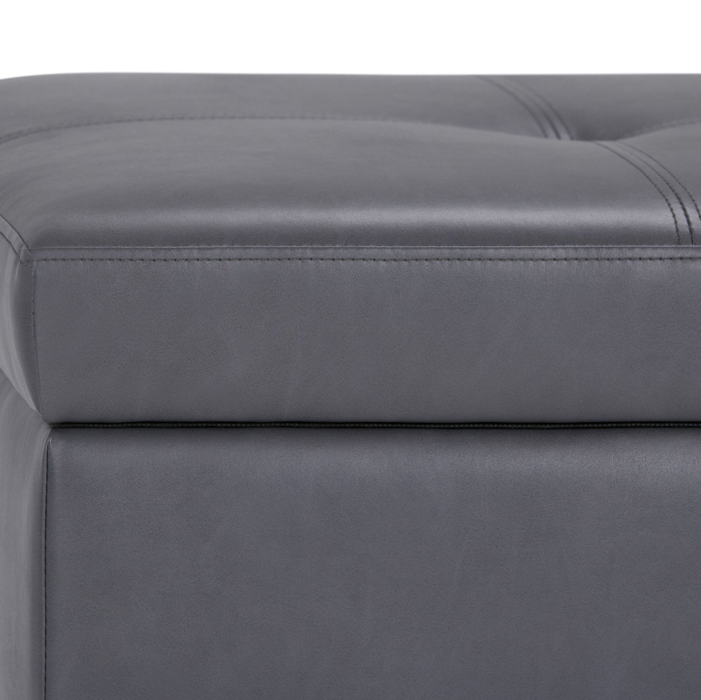 Oregon - Storage Ottoman Bench With Tray - Stone Gray