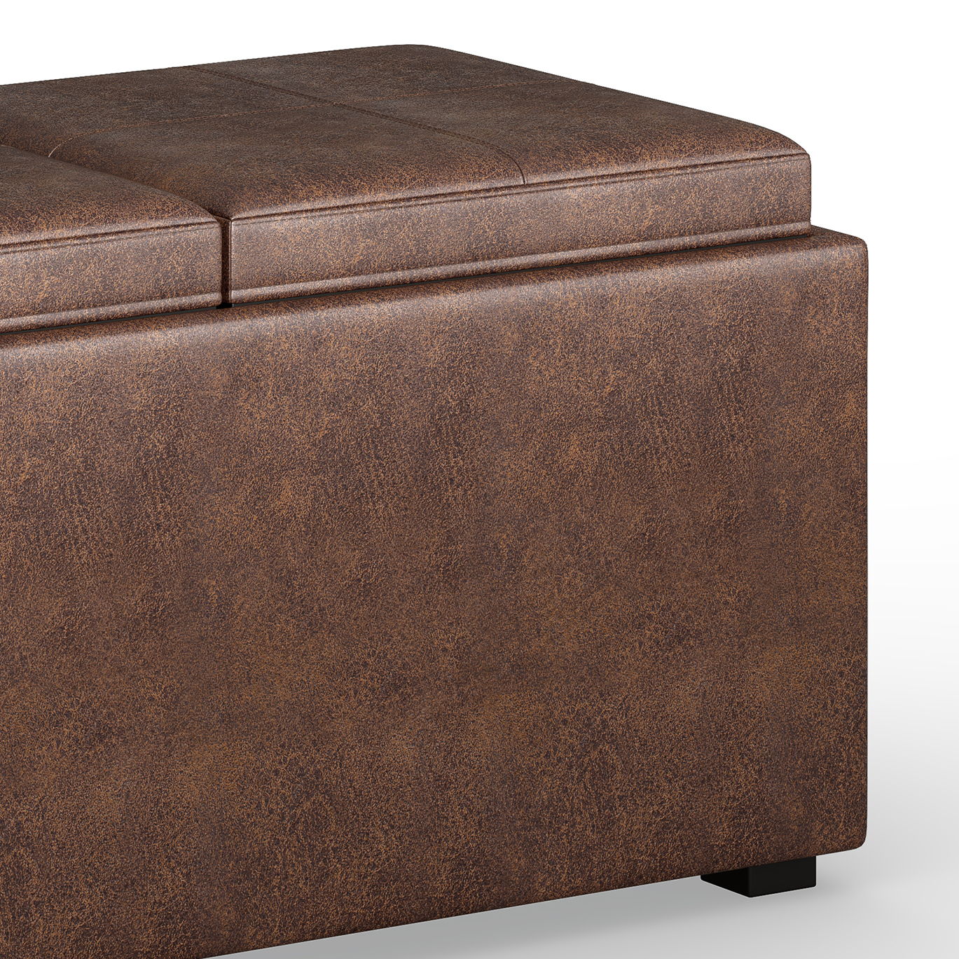 Avalon - 5 Piece Storage Ottoman - Distressed Chestnut Brown