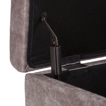 Owen - Coffee Table Storage Ottoman - Distressed Gray Taupe