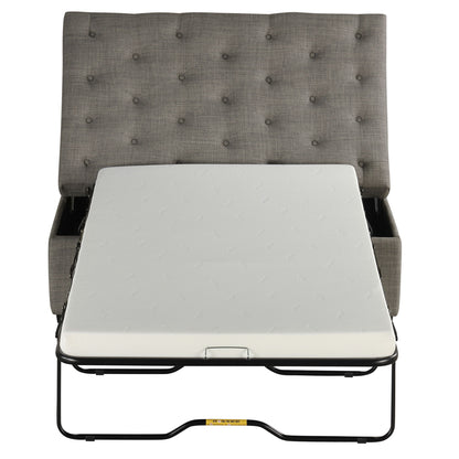 Convertible Ottoman Sleeper With Memory Mattress - Gray - Gray