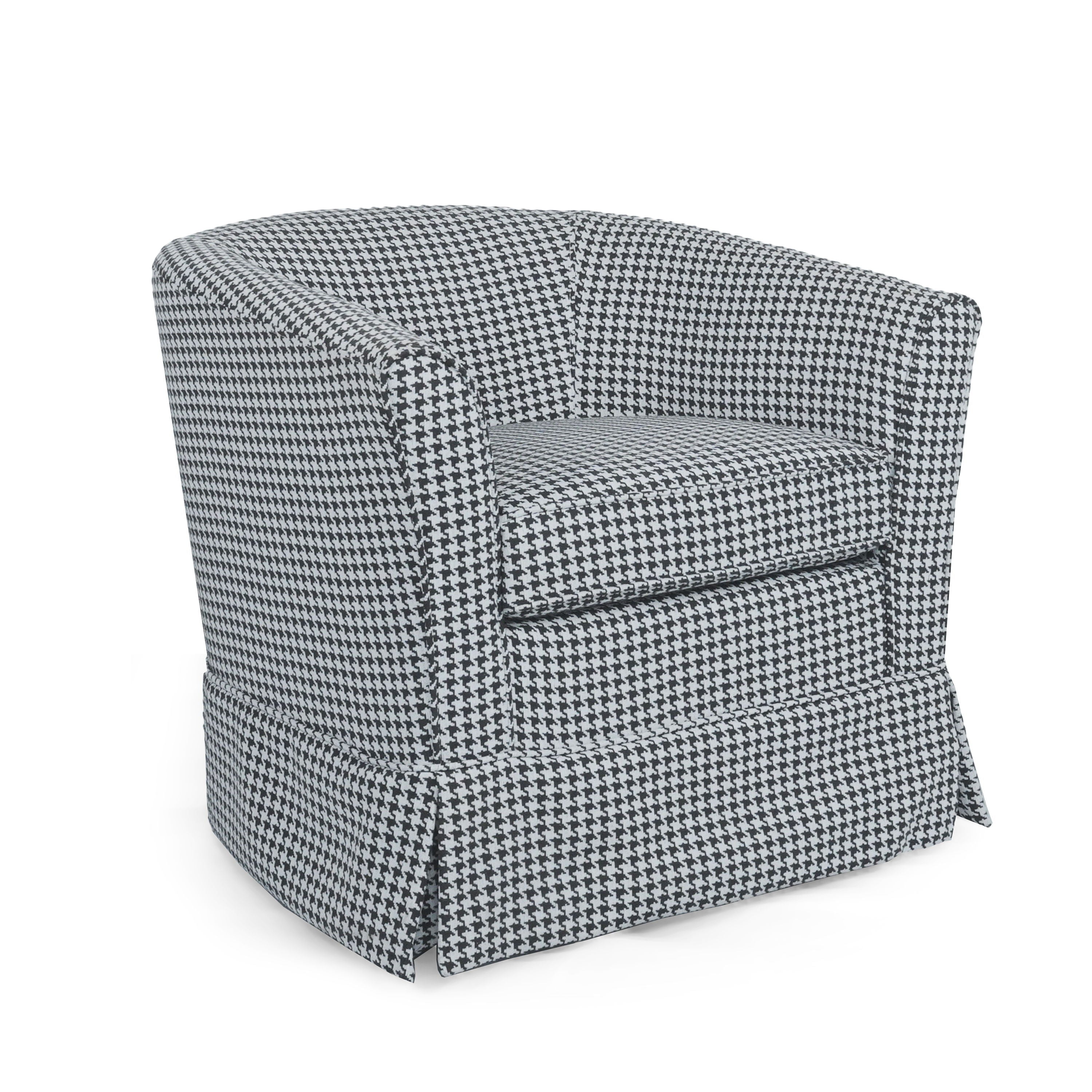 Zeniqua - Upholstered Swivel Chair With Loose Cover - White - Black