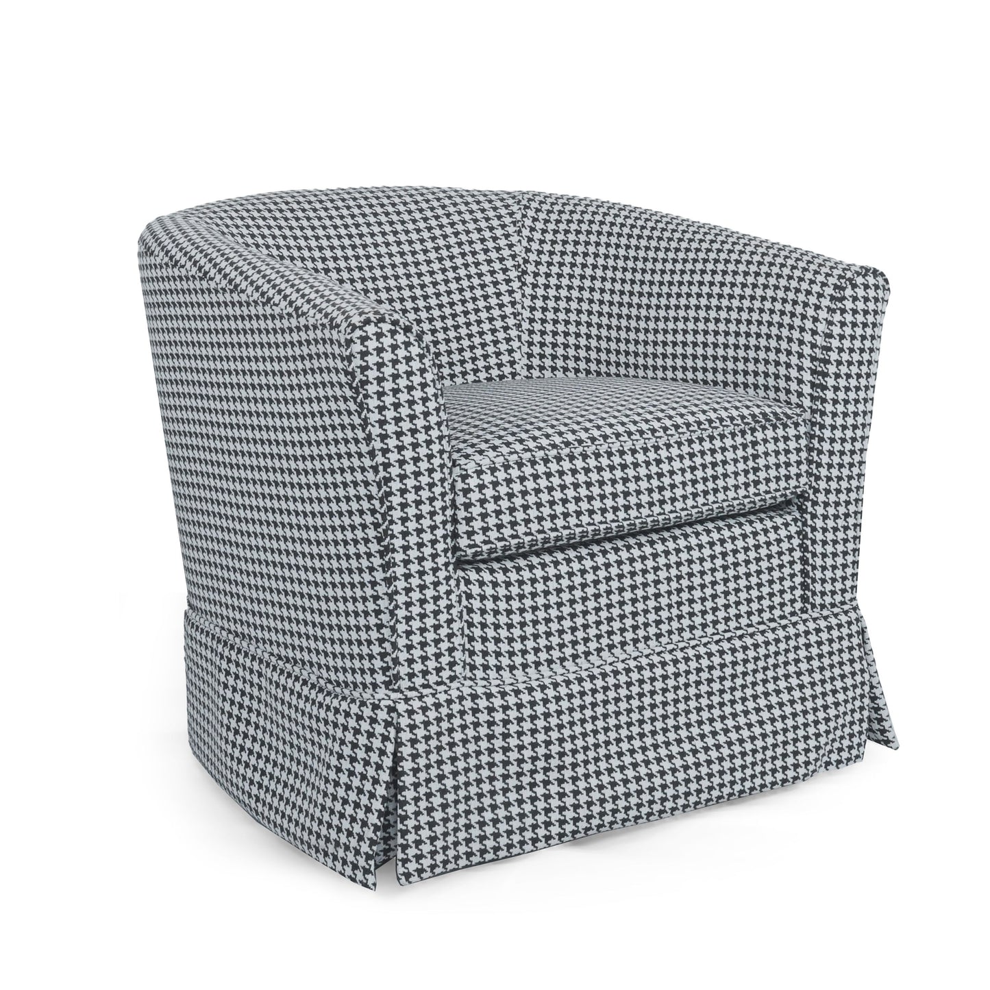Zeniqua - Upholstered Swivel Chair With Loose Cover - White - Black