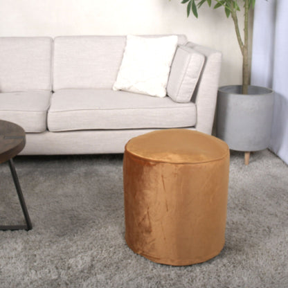 Shimon - Cylinder Pouf Ottoman Floor Cushion - Apricot