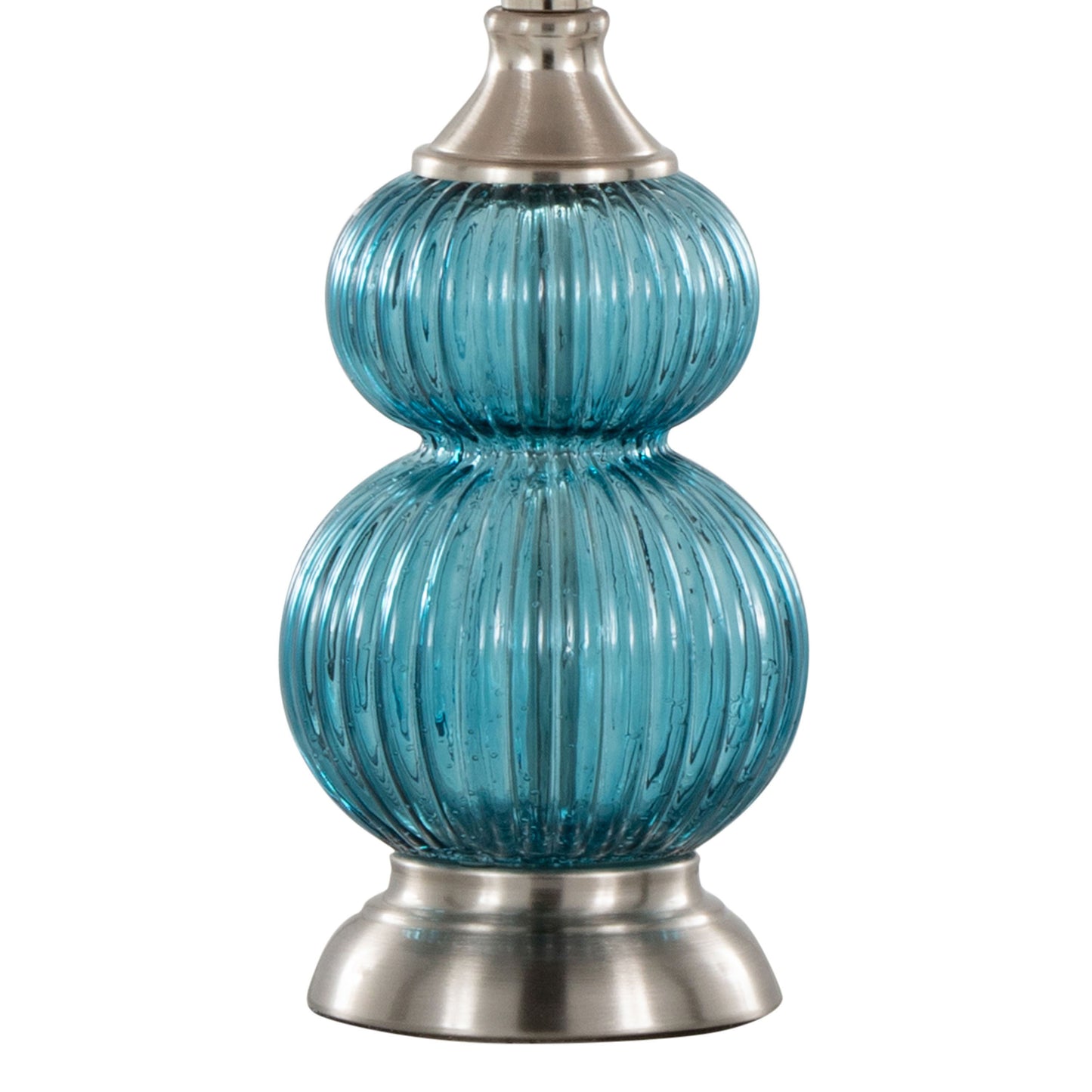 Belle - Contemporary Lamp (Set of 2) - Clear Sapphire Blue / Nickel / White