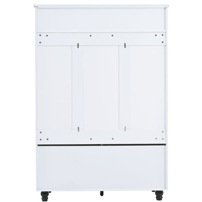 5 In 1 Entryway Bench With Shutter - Shaped Doors, Coat Rack, Cushion And 4 Sturdy Hooks, Wide Hall Tree With Storage Bench For Hallway, Entryway, Living Room - White