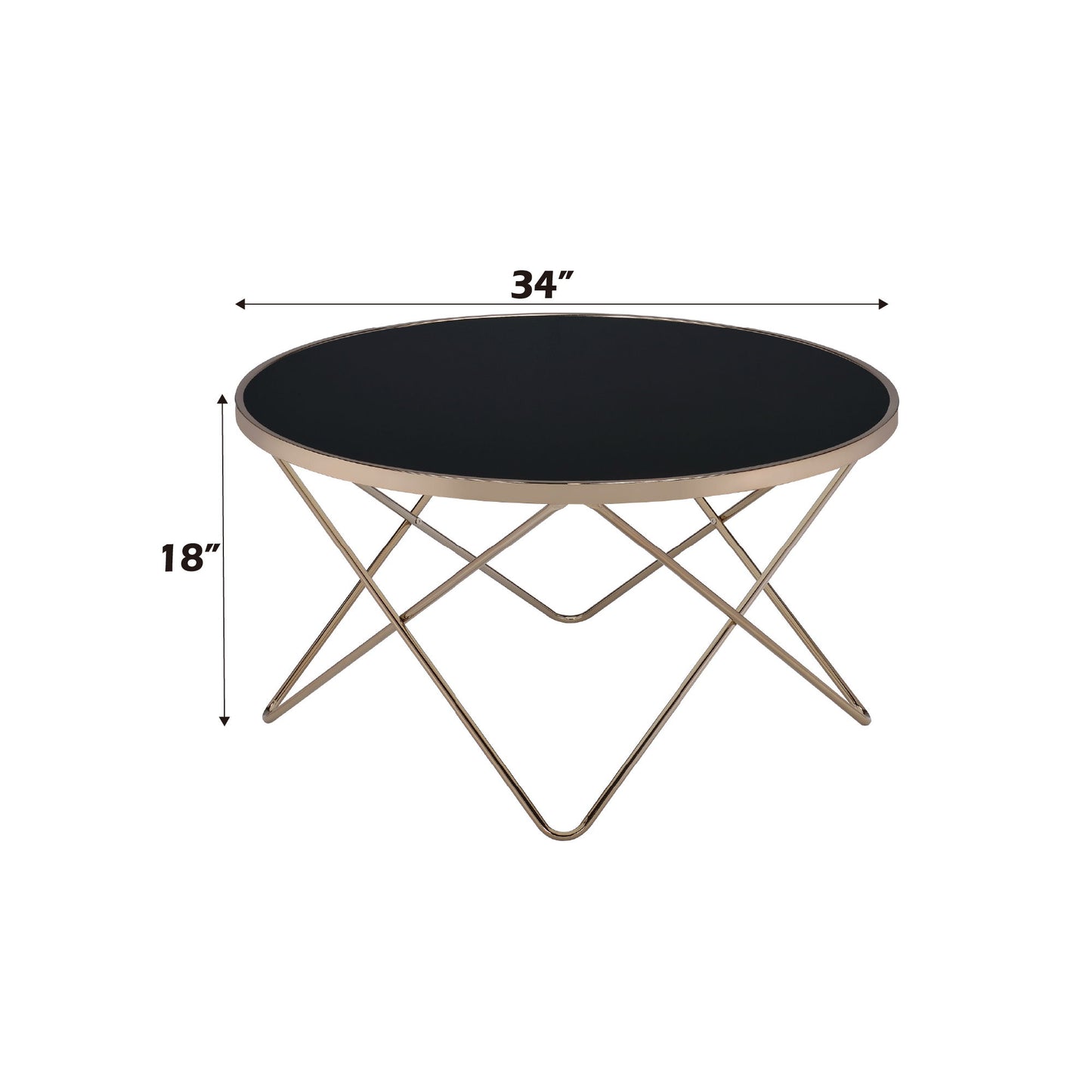 Valora - Glass Coffee Table - Black / Gold