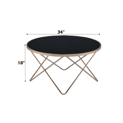 Valora - Glass Coffee Table - Black / Gold