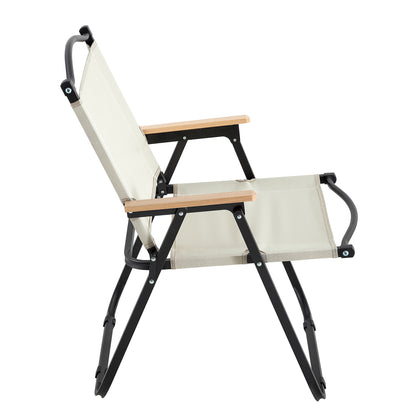 Folding Outdoor Chairs For Indoor, Outdoor Camping, Picnics, Beach, Backyard, Bbq, Party, Patio (Set of 2) - Beige