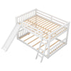 Full Over Full Bunk Bed With Convertible Slide And Ladder - White