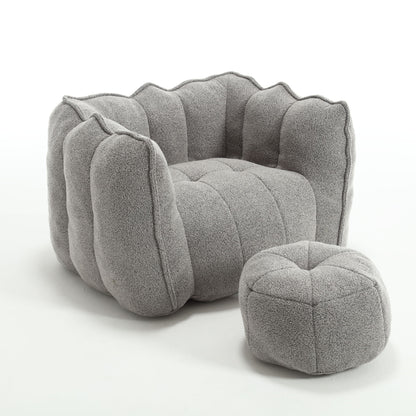 Soft Bean Bag Chair With High Resilient Foam (Chips) - Gray