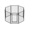 8 Panels Heavy Duty Metal Playpen With Door, Dog Fence Pet Exercise Pen For Outdoor, Indoor - Black