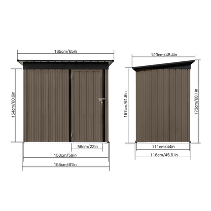 Garden Sheds 5FtX4Ft Outdoor Storage Sheds Brown / Black