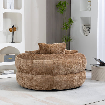 Lazy Sofa Durable Comfort Lounger High Back Bean Bag Chair With 3 Pillows - Coffee