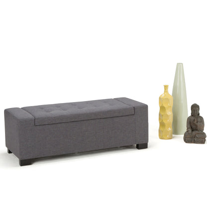 Laredo - Large Storage Ottoman - Slate Gray