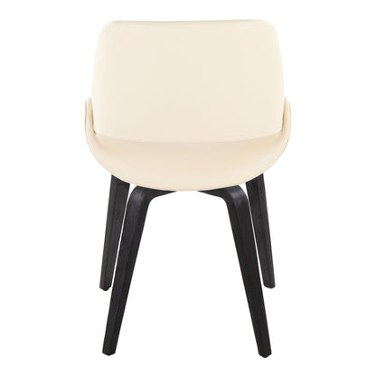 Fabrico - Mid-Century Modern Dining Chair (Set of 2) - Black / Cream