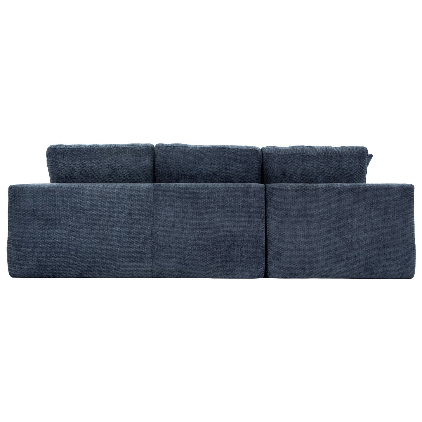 Cloud Sectional Sofa Upholstered Sofa Couch With Double-Layer Cushion And Side Pockets - Blue