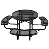 Round Outdoor Steel Picnic Table, With Umbrella Pole - Black