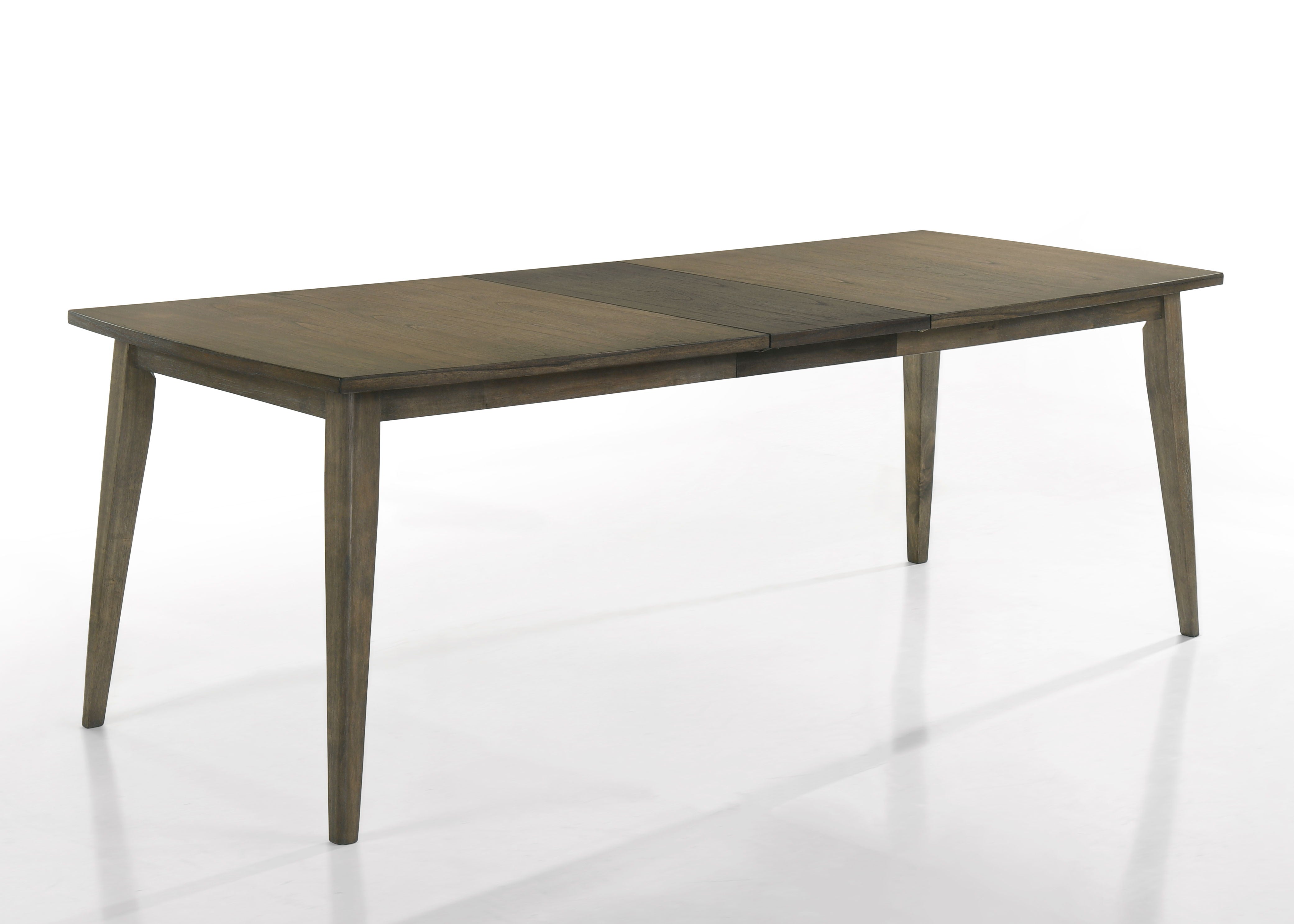 Bistro - Wide Contemporary Rectangle Dining Table With Extension Leaf - Vintage Walnut