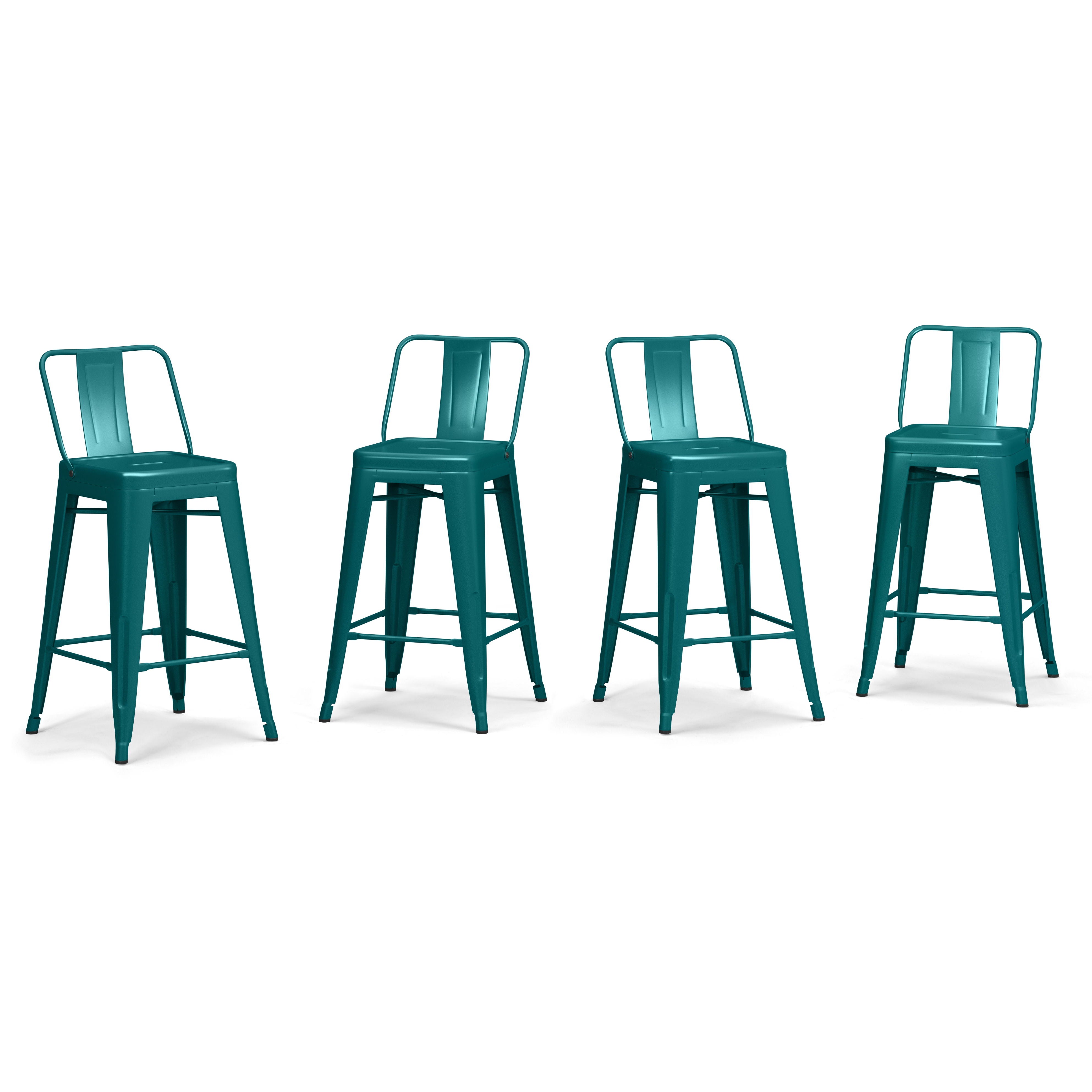 Rayne - Counter Height Stool (Set of 4) - Teal Blue