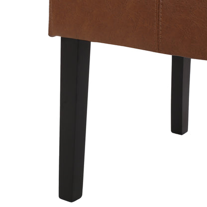Pertica - Dining Chair With T - Stitch Design (Set of 2) - Light Brown