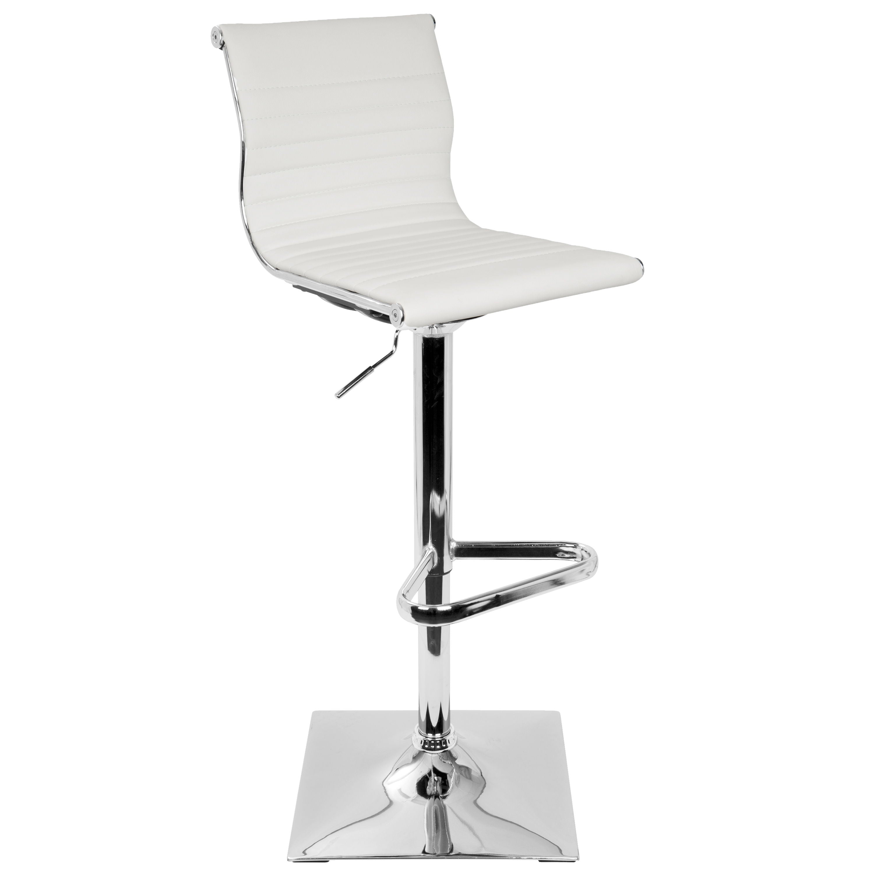 Masters - Contemporary Adjustable Barstool With Swivel - White