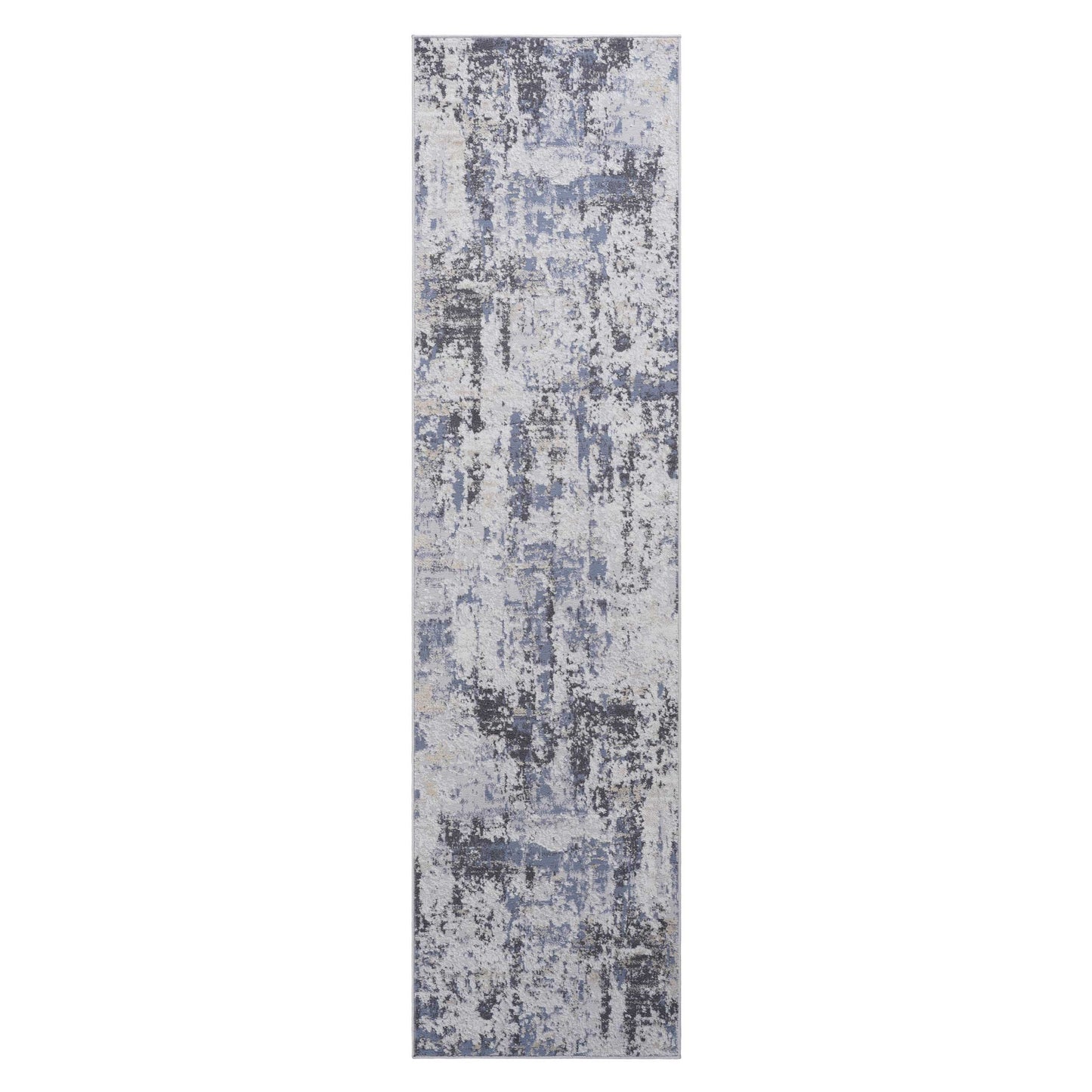 Payas - 2' X 8' Abstract Runner Rug - Gray / Denim