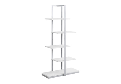 Bookshelf, Bookcase, Etagere, 5 Tie For Office, Contemporary & Modern - White