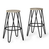 Simeon - Counter Height Stool With Wood Seat (Set of 2) - Natural / Black