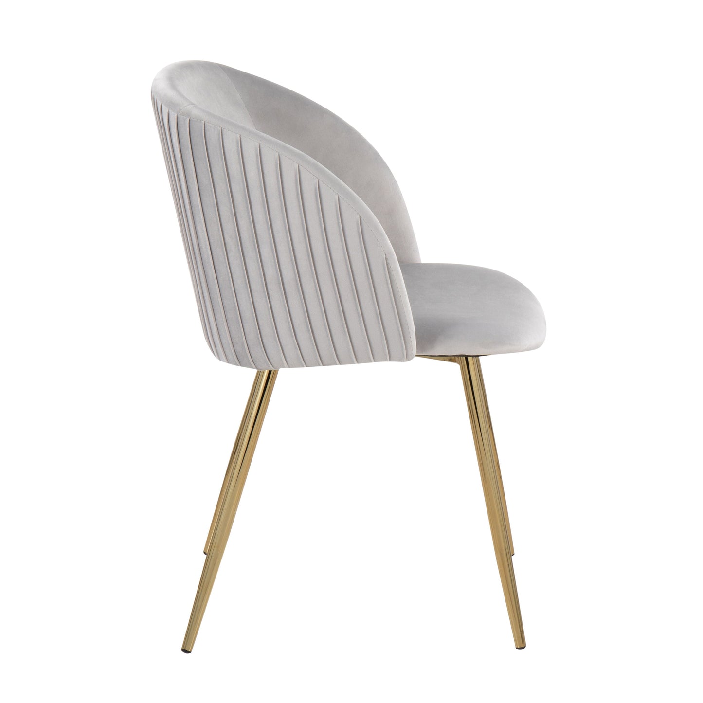 Fran - Pleated Contemporary Chair (Set of 2) - Gold / Silver
