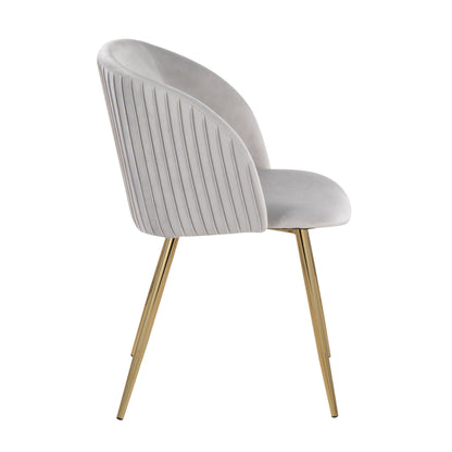 Fran - Pleated Contemporary Chair (Set of 2) - Gold / Silver