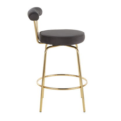 Rhonda - Glam Counter Stool (Set of 2) - Gold / Black