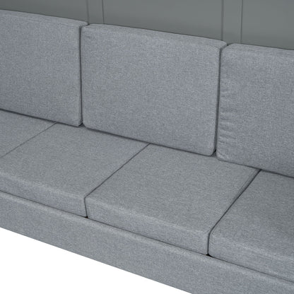 Queen Size Murphy Wall Bed With Sofa - Gray