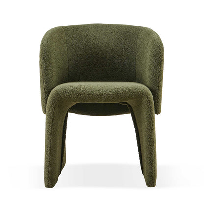 Modern Accent Chair Green Single Sofa Chair, Upholstered Side Chair Teddy Comfy Chair For Dining Room / Bedroom / Living Room / Reception 1 Piece - Green