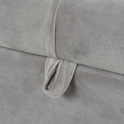 Jacqueline - Tufted Roll Arm Storage Bench - Opal Gray