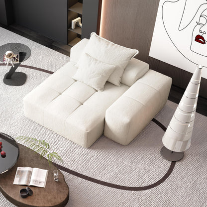 Modern Oversized Modular Sectional Sofa, Sparkling Chenille Fabric Soft Cushion Sofa With 2 Pillows, Diy Combination Tufted Sofa, No Assembly Required - Beige