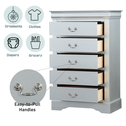 Louis Philippe - Chest - Silver Gray