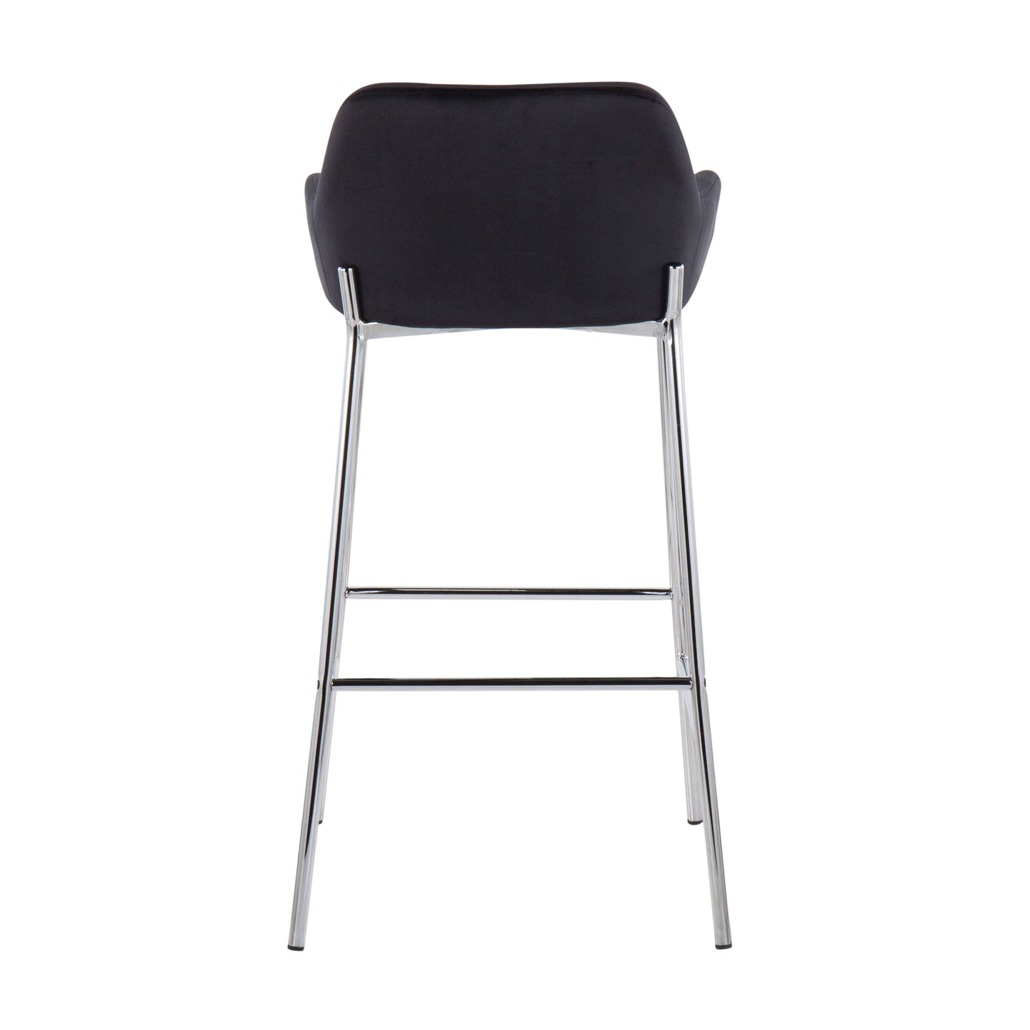 Daniella - Contemporary Fixed Height Bar Stool (Set of 2) - Chrome / Black