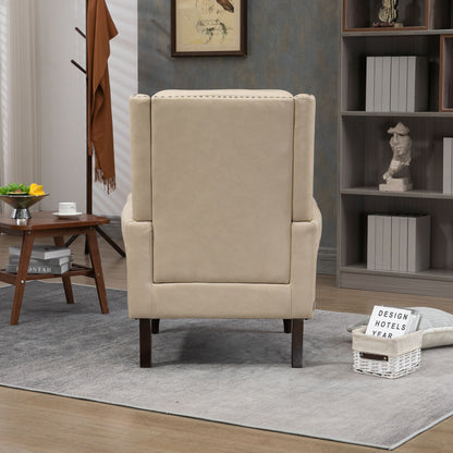 Modern Accent Chair Lounge Chair With Sturdy Wood Legs - Camel