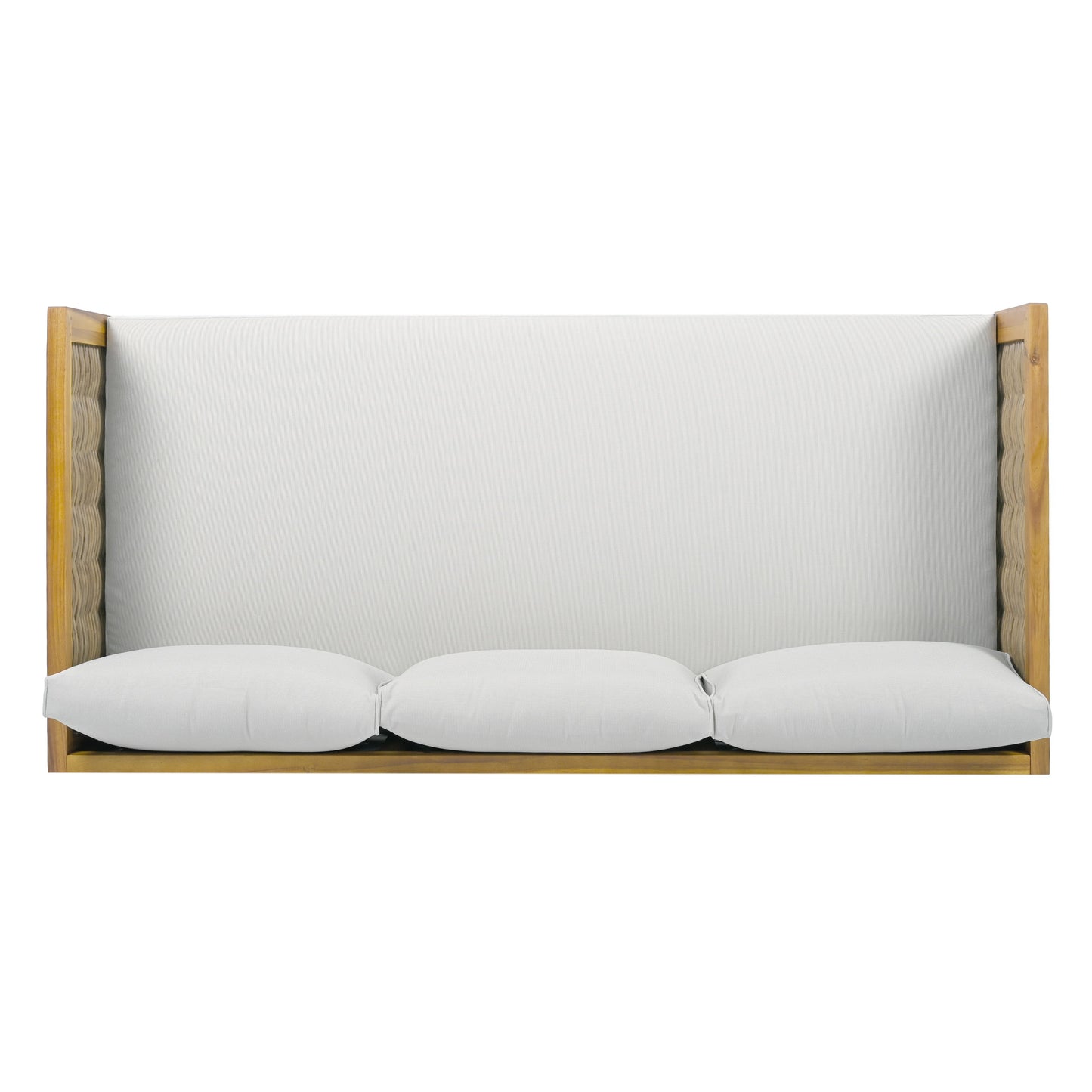 Claremont - 3 Seater Daybed With Rattan Arms - Light Gray