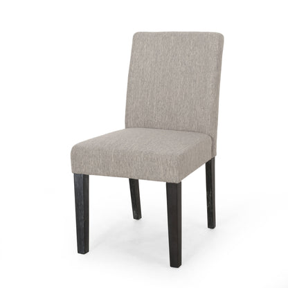 Contemporary Dining Chair With Upholstered Seating - Light Gray