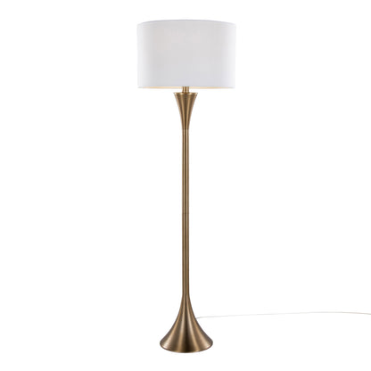 Lenuxe - Contemporary Floor Lamp - Golden Bronze / White